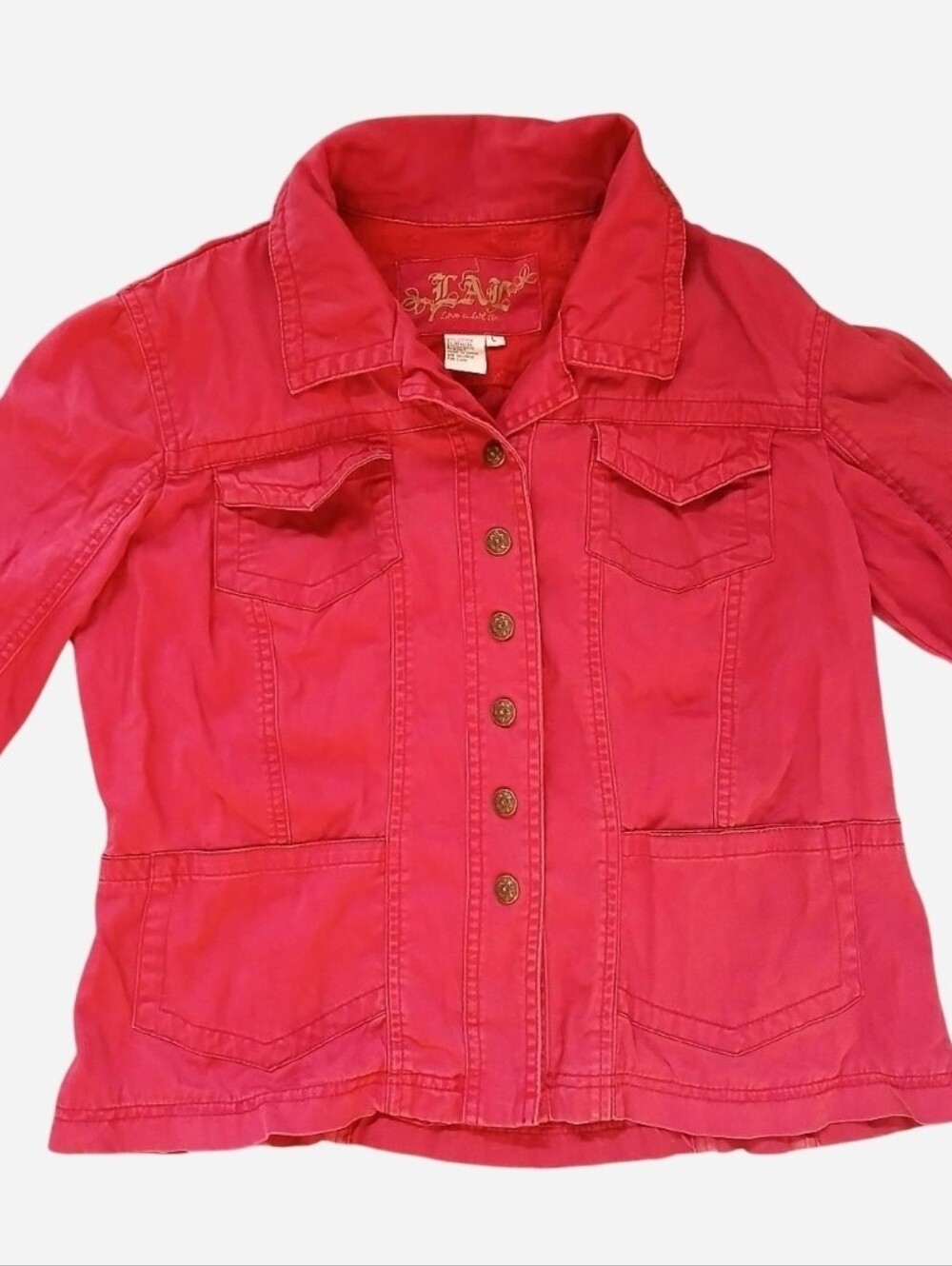 Women's Button-Front Utility Jacket - Picture 6 of 6